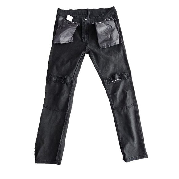 Trestles Supply Co Jeans Men's 34x30 Black Tapered Stretch Zipper Accent - Picture 4 of 16